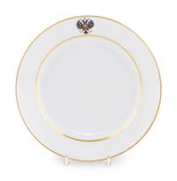 An Alexander III Imperial Porcelain Factory Porcelain Dinner Plate from the Coronation Service