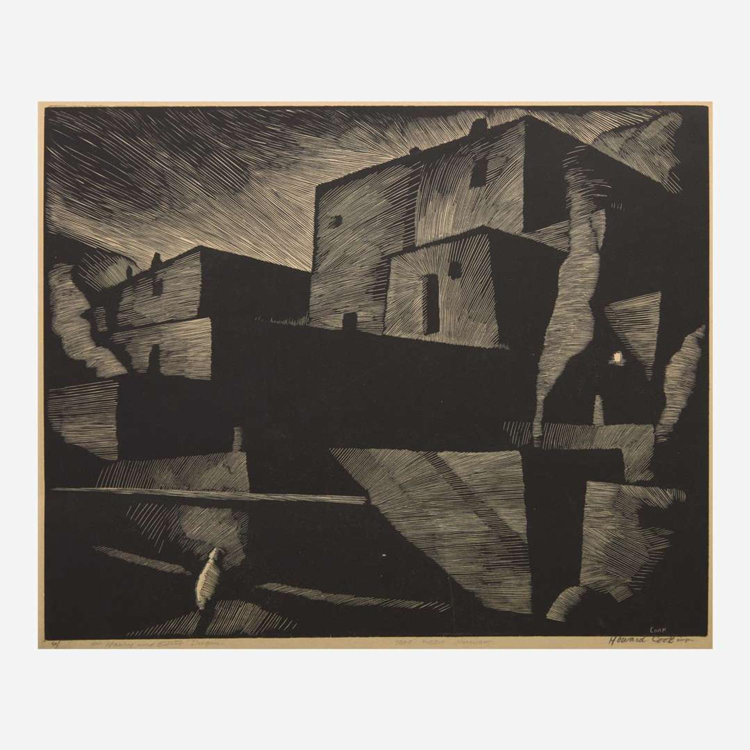 Howard Norton Cook (American, 1901–1980) Pueblo Moonlight