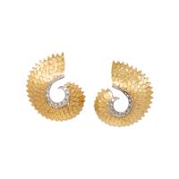 J.E. CALDWELL, GOLD AND DIAMOND EARRINGS
