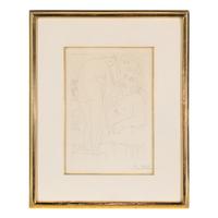 Pablo Picasso (Spanish, 1881–1973) — Le Repos du Sculpteur devant un Nu à la Draperie (from La Suite Vollard )