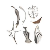 MODERNIST, COLLECTION OF STERLING SILVER AND MIXED METAL BROOCHES