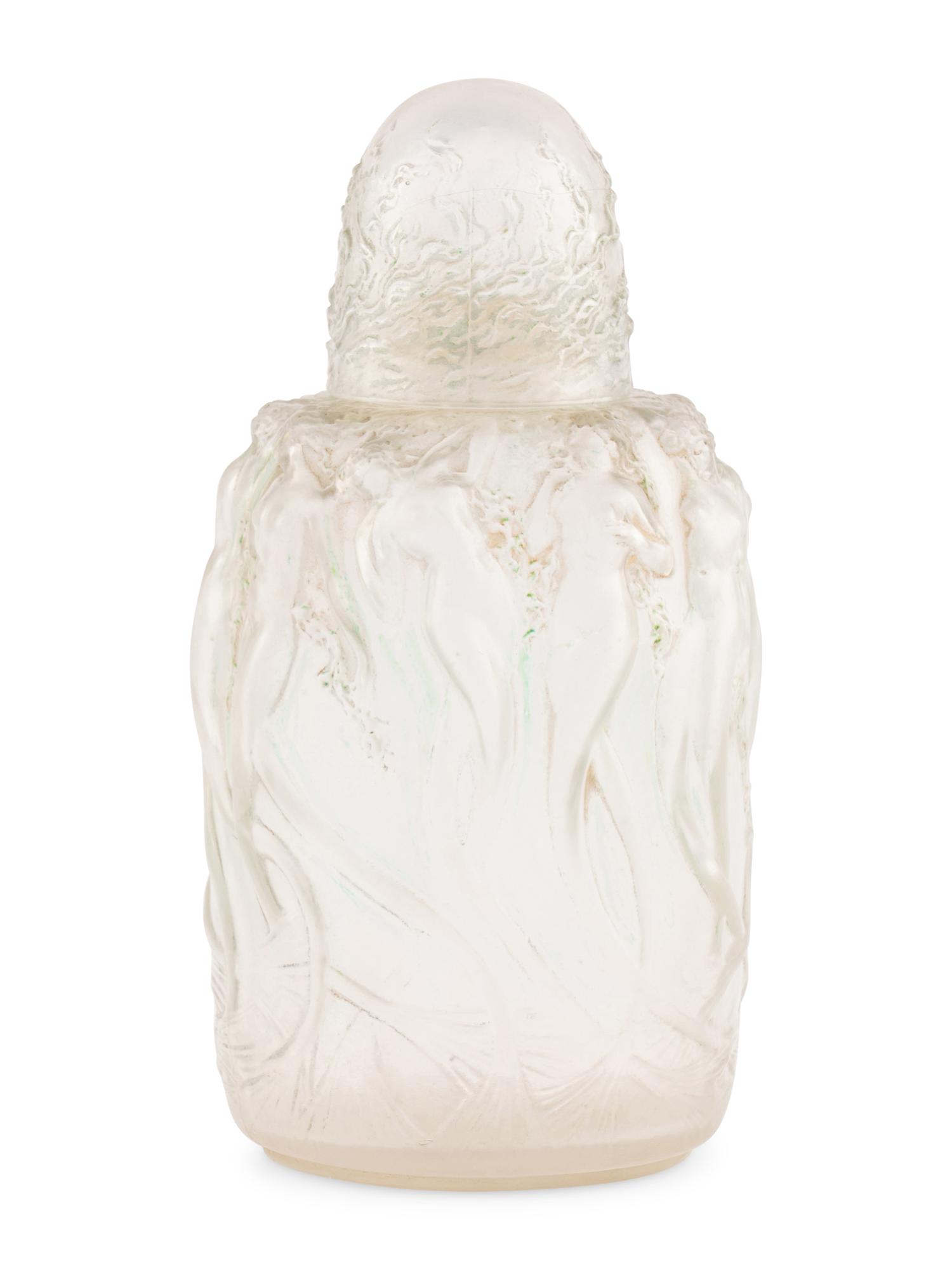 A Lalique Frosted Glass ' Sirenes' Perfume Bottle