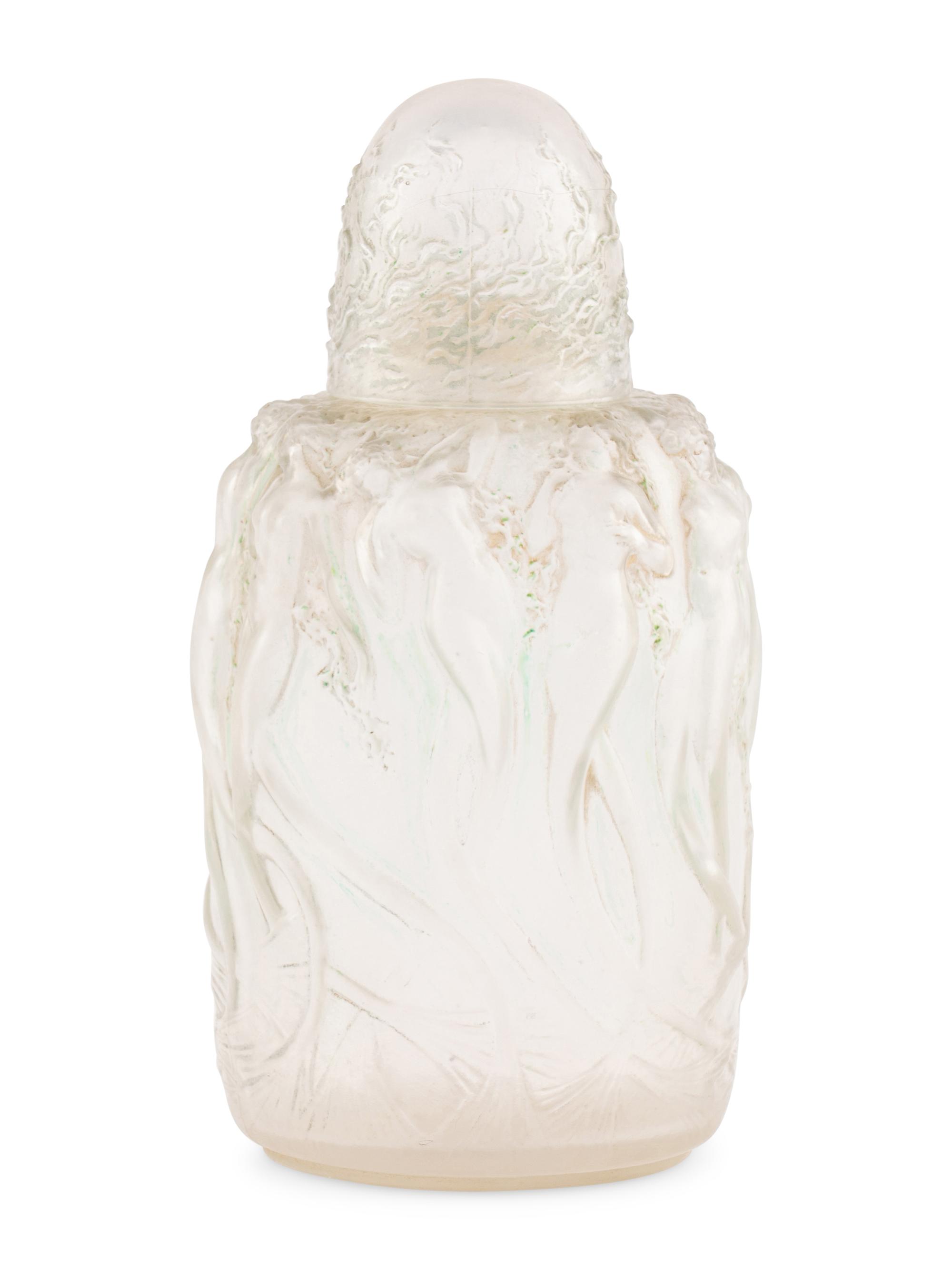 A Lalique Frosted Glass ' Sirenes' Perfume Bottle