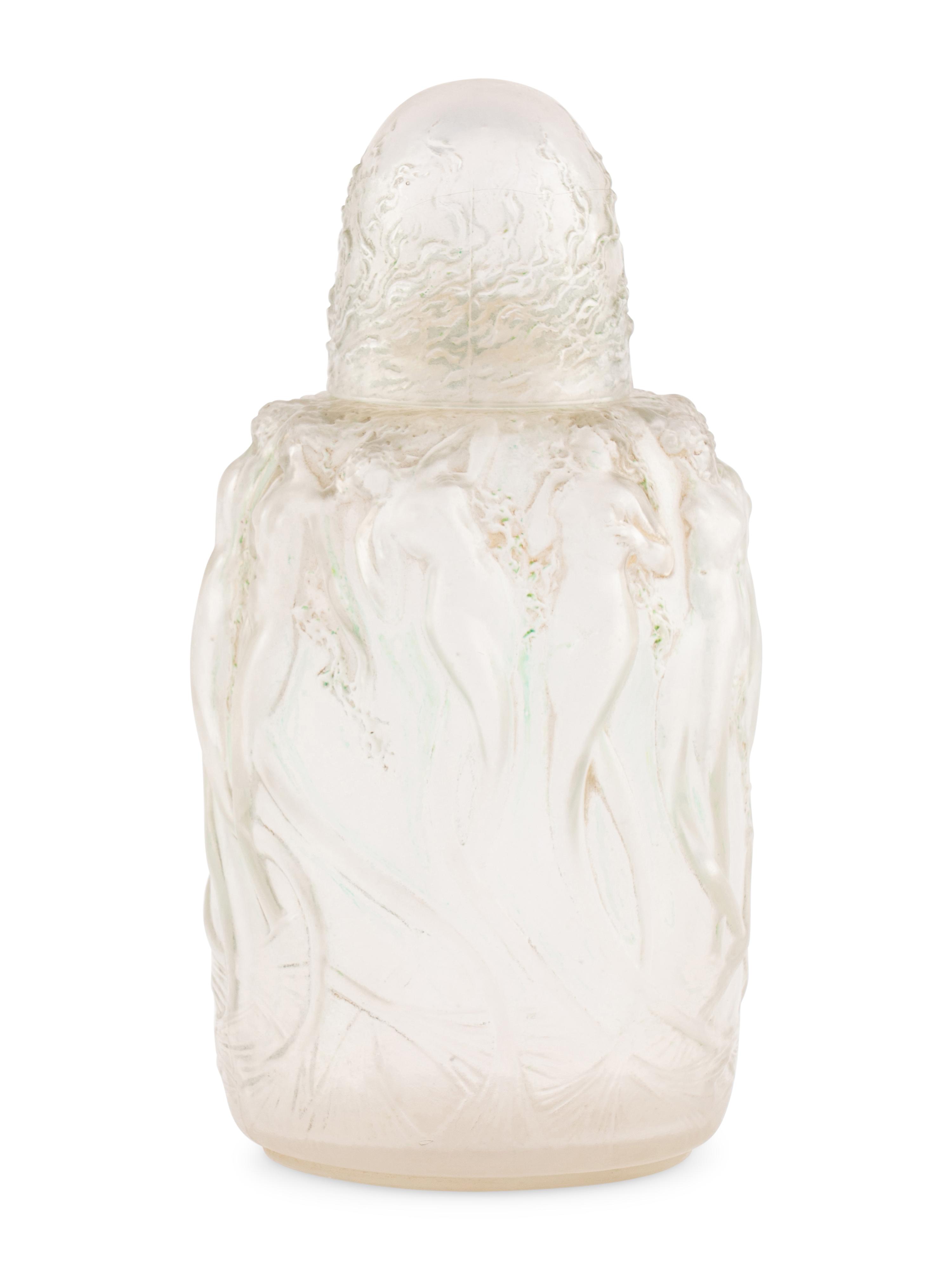 A Lalique Frosted Glass ' Sirenes' Perfume Bottle