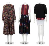 Seven Chloé Separates: Two Sleeveless Tops, One Three-Piece Ensemble, One Skirt, and One Jacket