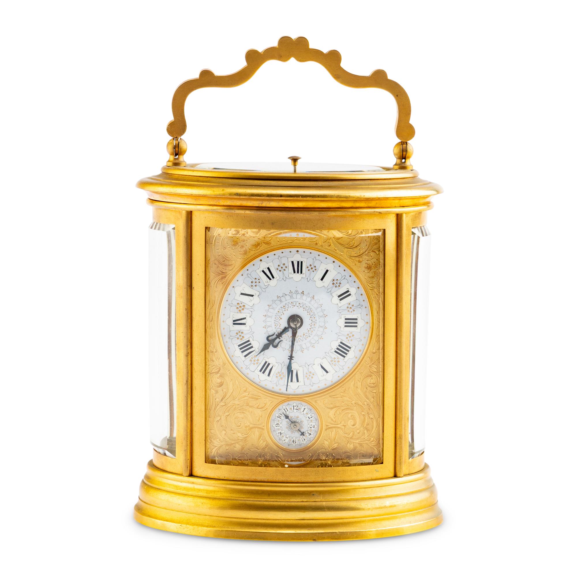 A French Gilt Brass Grande Sonnerie Carriage Clock