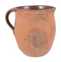 Four Redware Jars with Interior Glaze