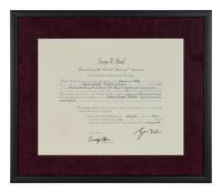 [POLITICS]. [PERKINS, Edward Joseph (1928-2020)]. A group of 9 appointments by Presidents Reagan, Bush, Clinton, and Bush to Perkins, presumably with secretarial or facsimile signatures, including:
