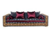 A Contemporary Jumbo Collection Giltwood and Velvet Upholstered Sofa