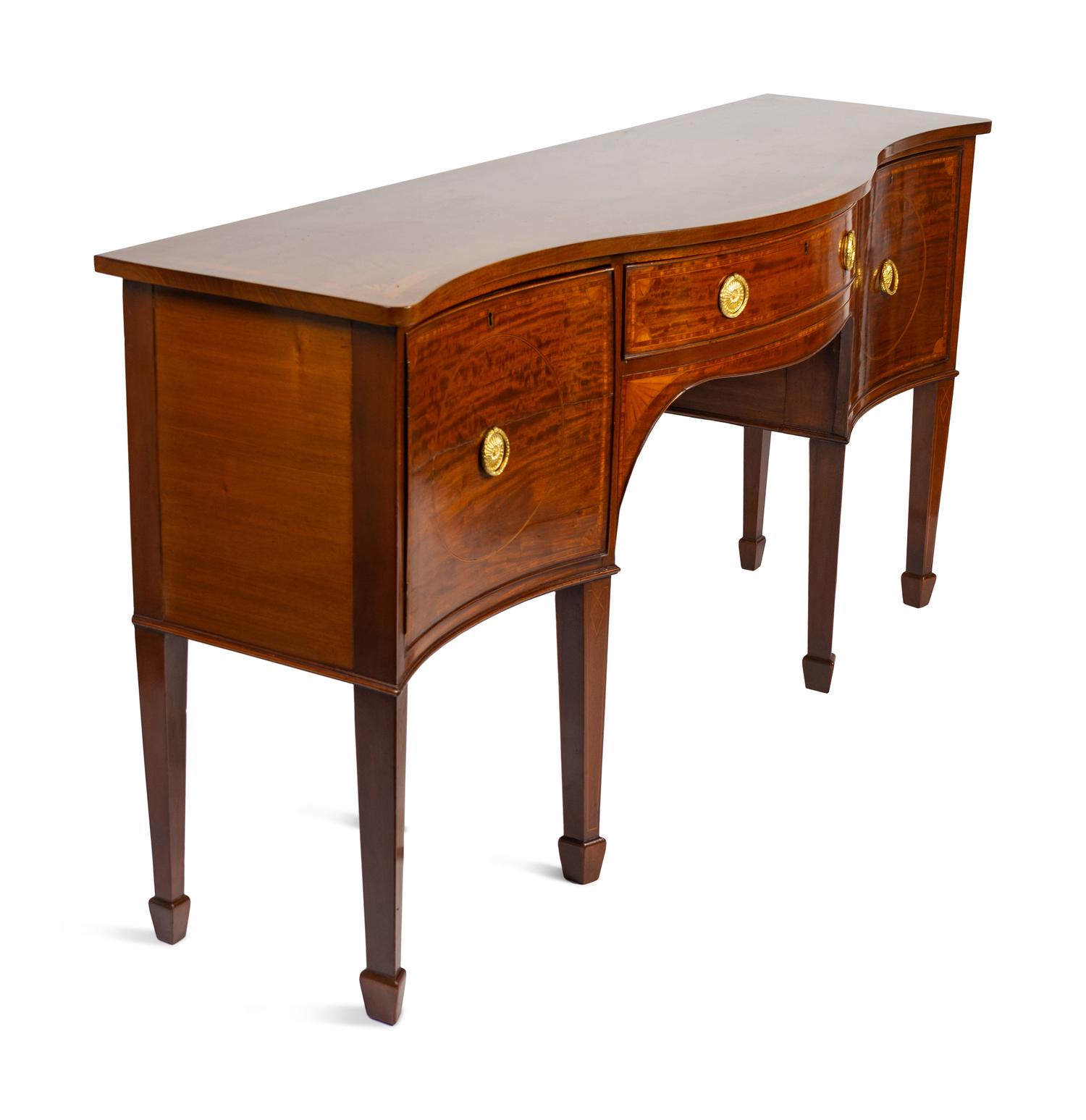 A George III Satinwood Inlaid Mahogany Sideboard