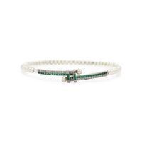 DIAMOND, EMERALD, AND PEARL BRACELET
