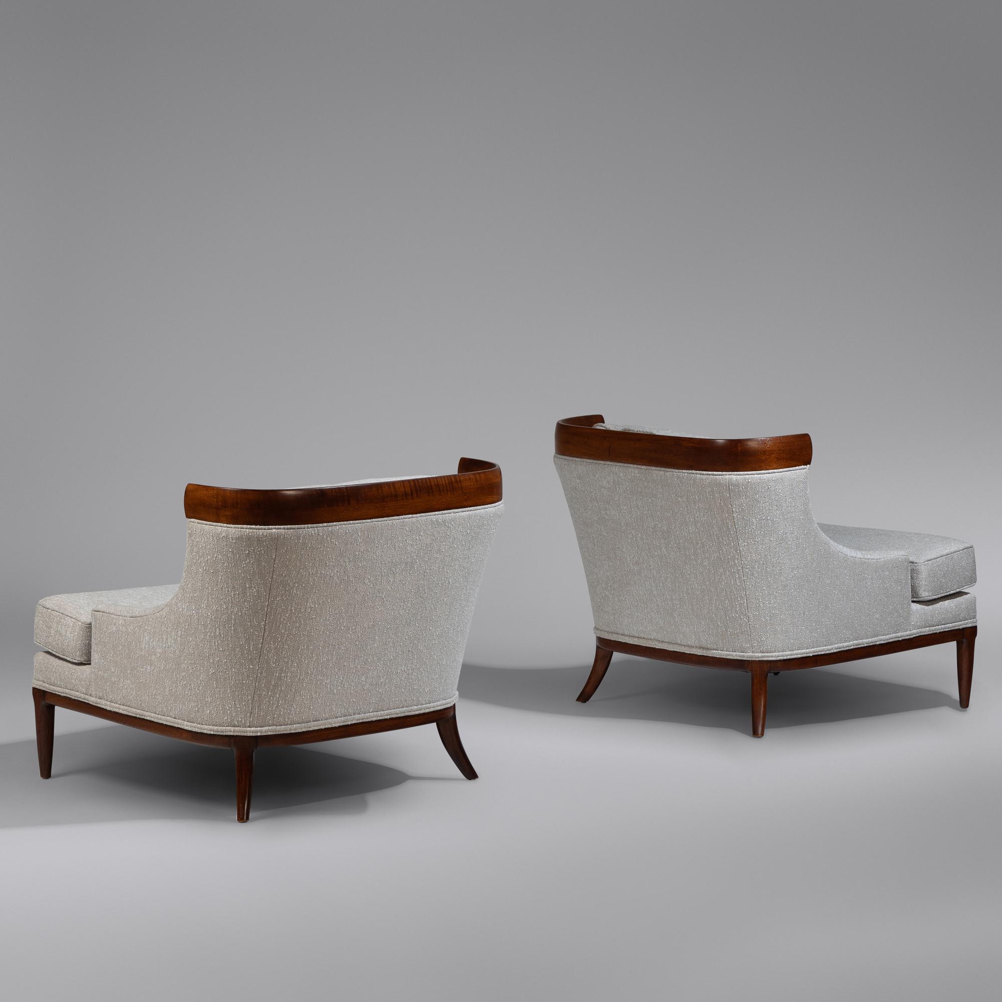 Tomlinson Sophisticate lounge chairs, pair