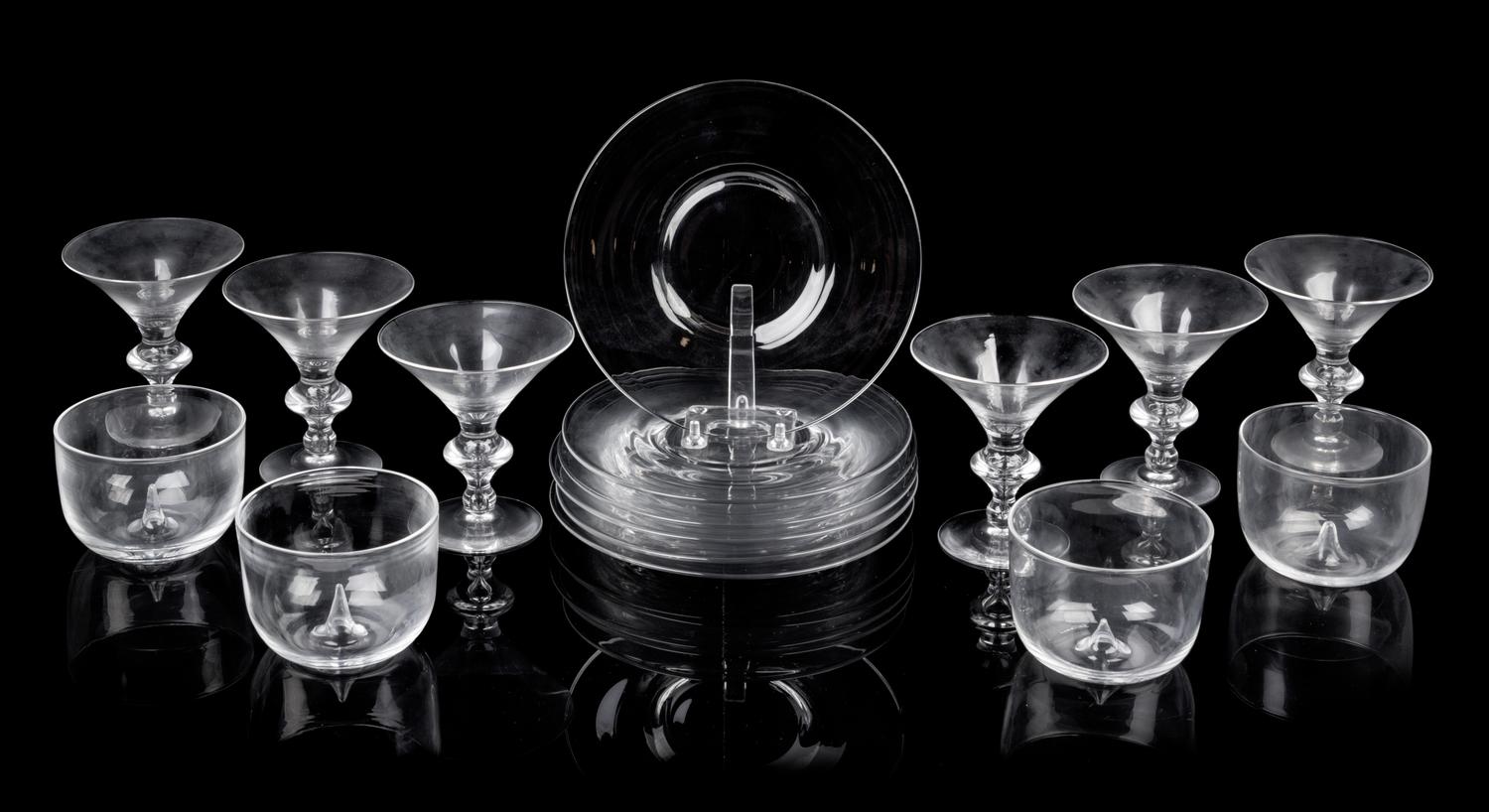 Steuben, a large glass table service