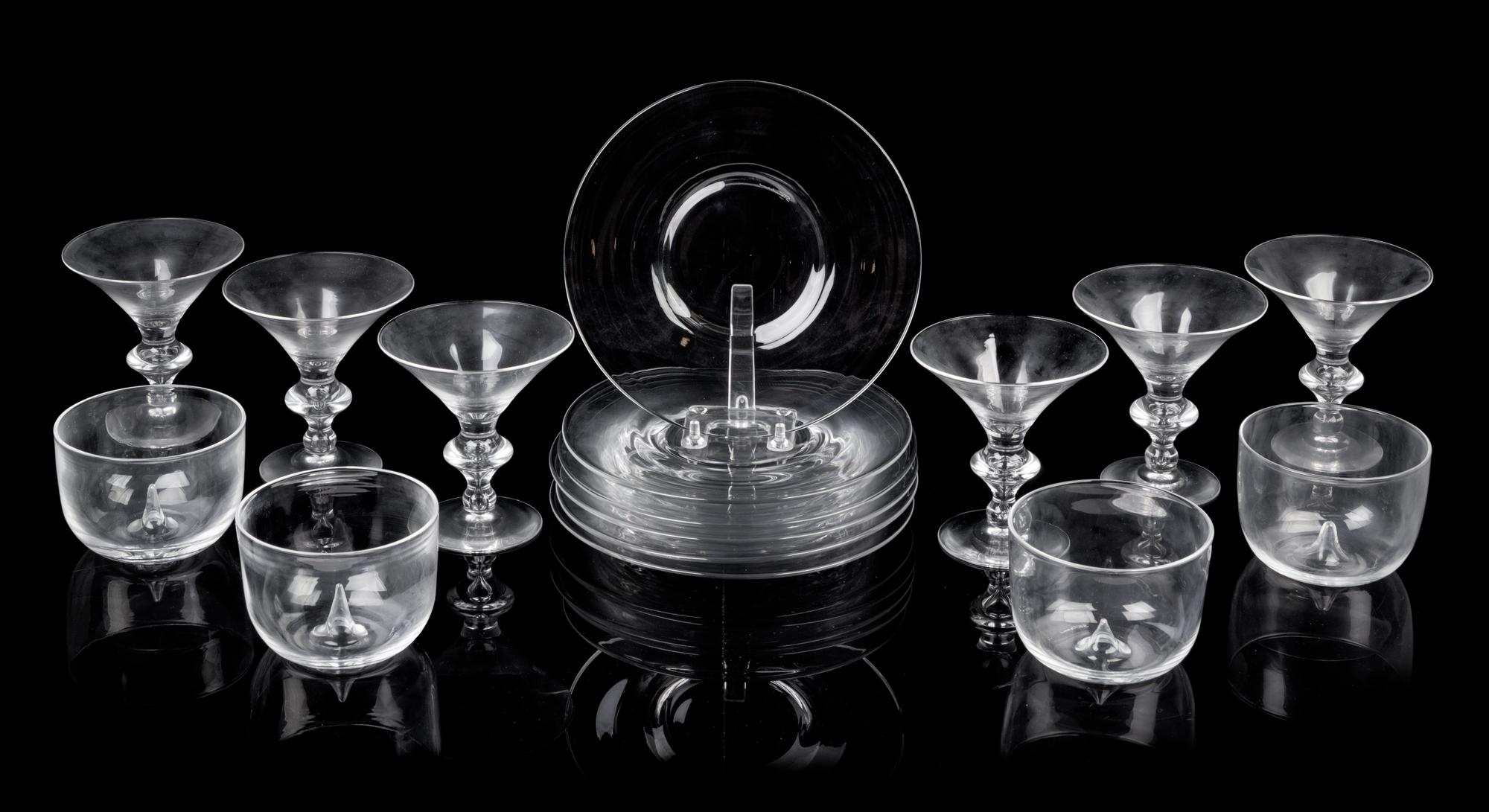 Steuben, a large glass table service
