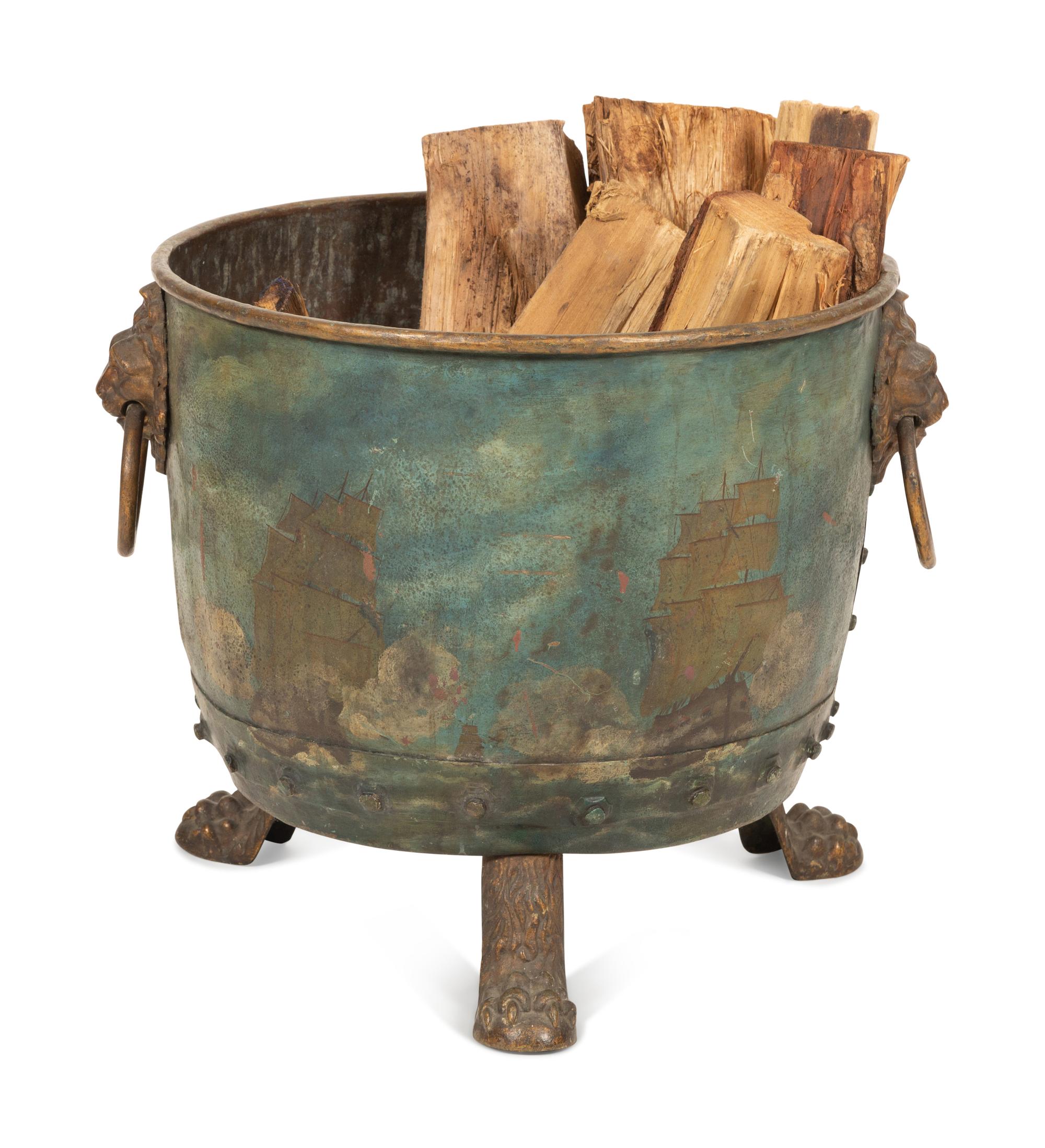 An English Brass Firewood Pail