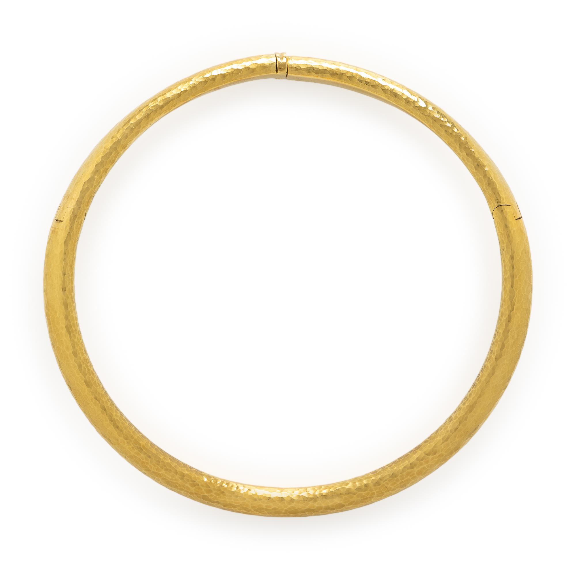 Italian, Hammered Yellow Gold Necklace