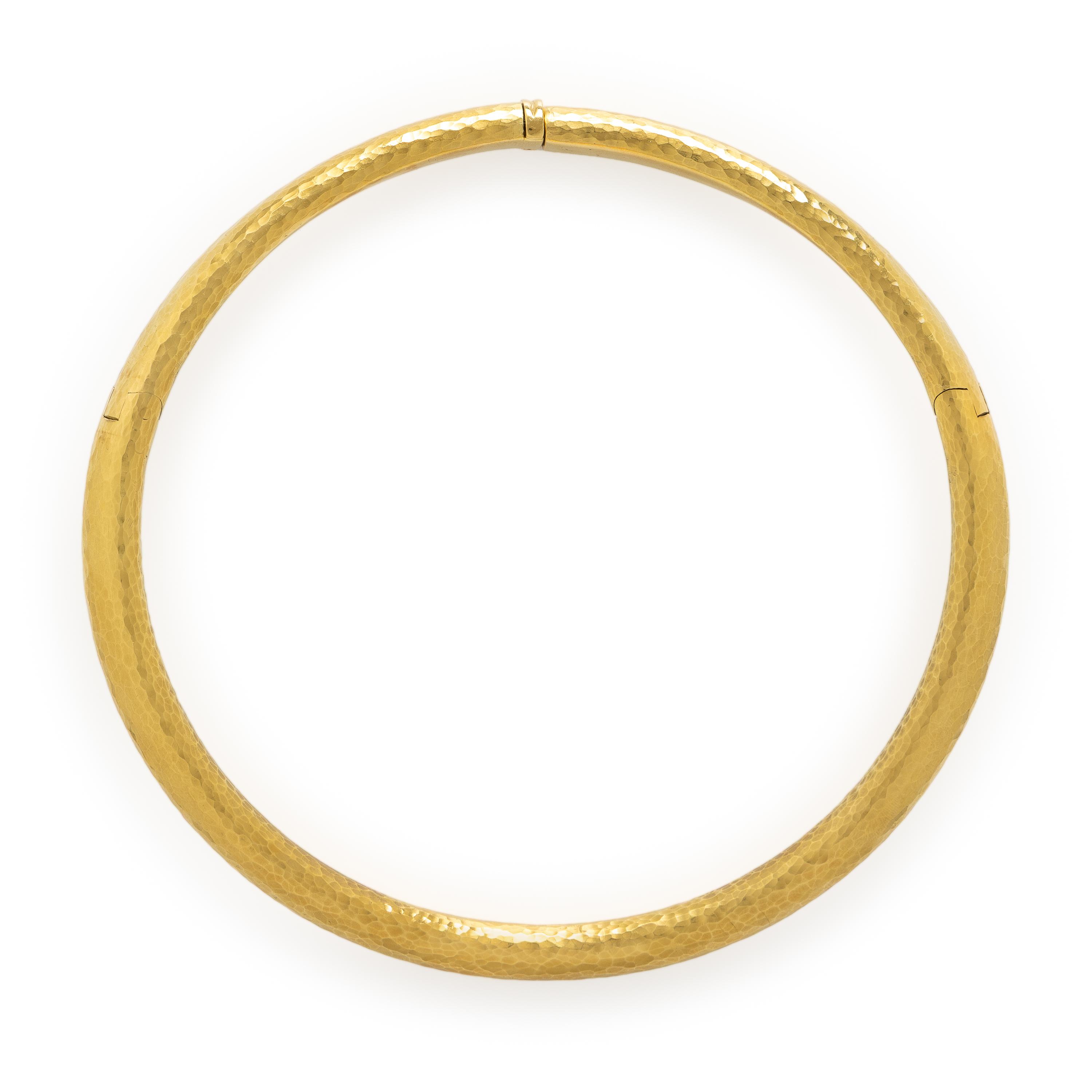 Italian, Hammered Yellow Gold Necklace