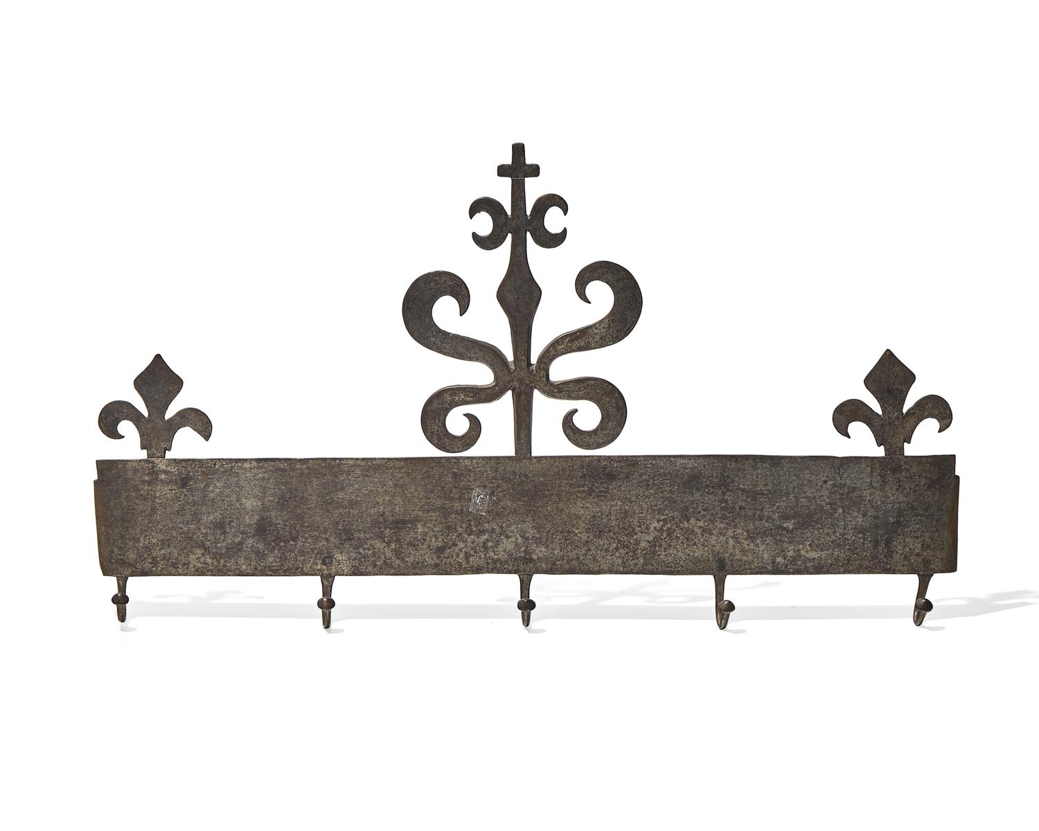 A Wrought Iron Kitchen Wall Rack, French, Late 18th Century