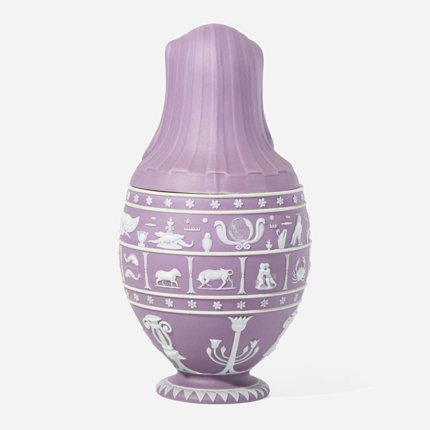 A Wedgwood Lilac Dip Jasperware Canopic Jar UK, mid-19th century