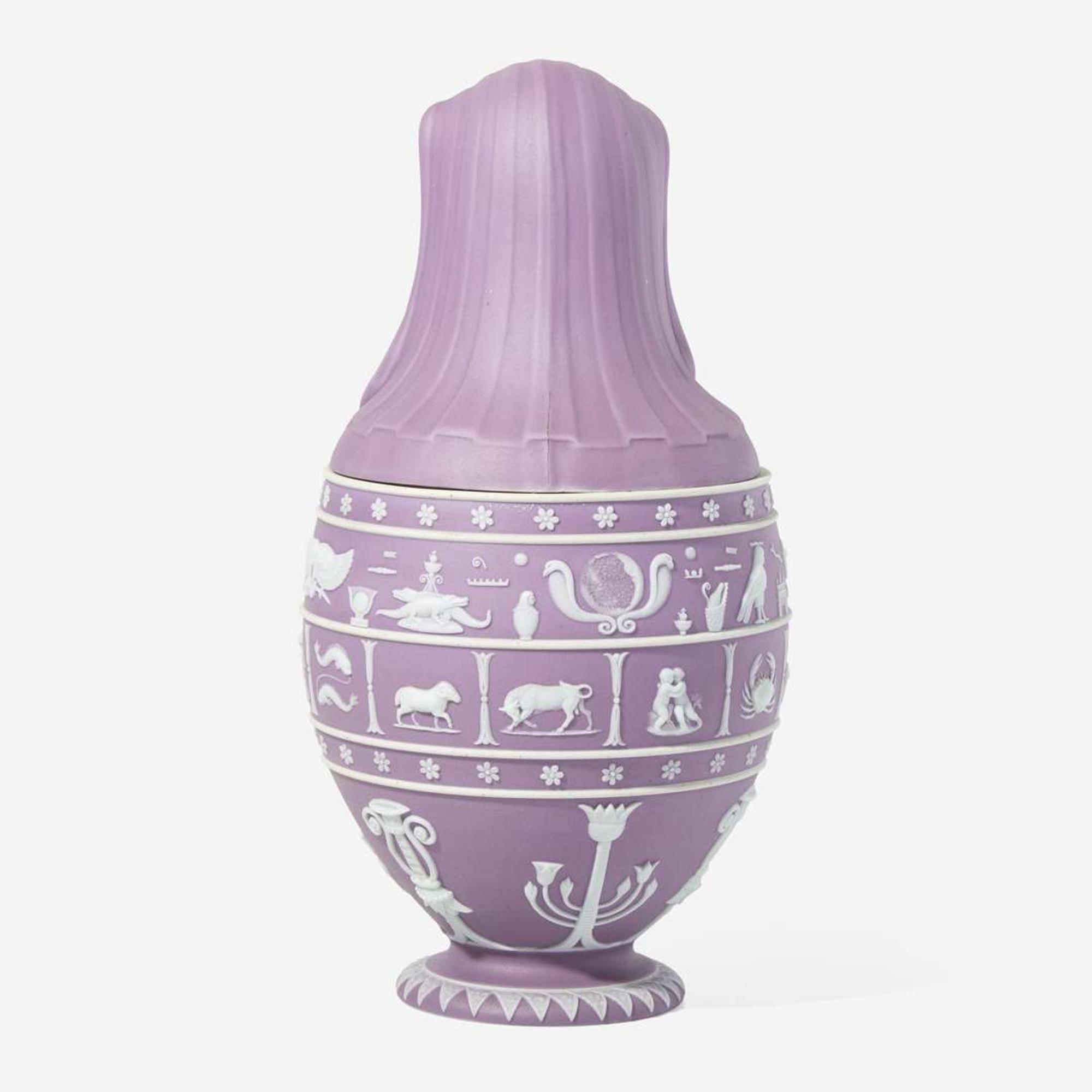 A Wedgwood Lilac Dip Jasperware Canopic Jar UK, mid-19th century