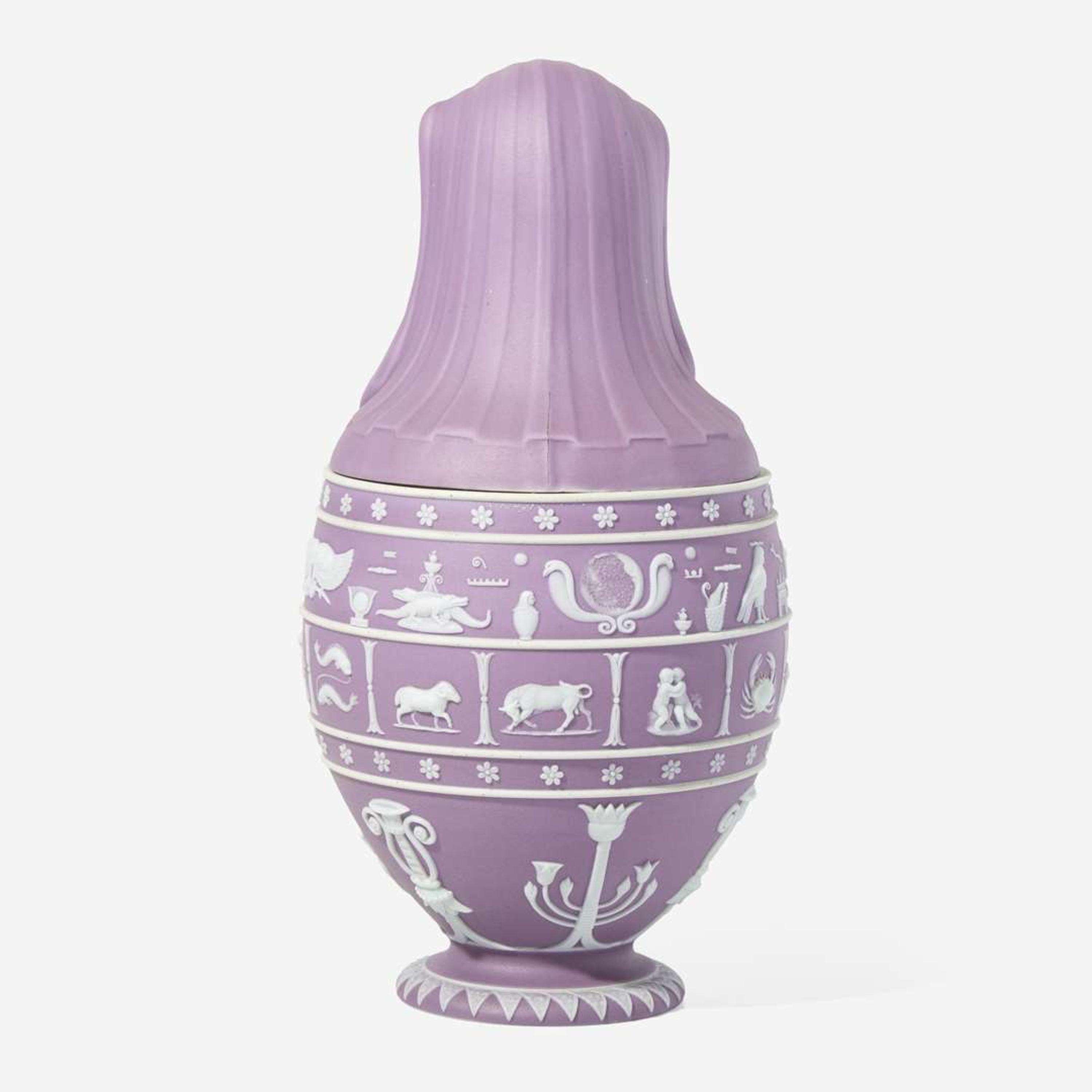 A Wedgwood Lilac Dip Jasperware Canopic Jar UK, mid-19th century
