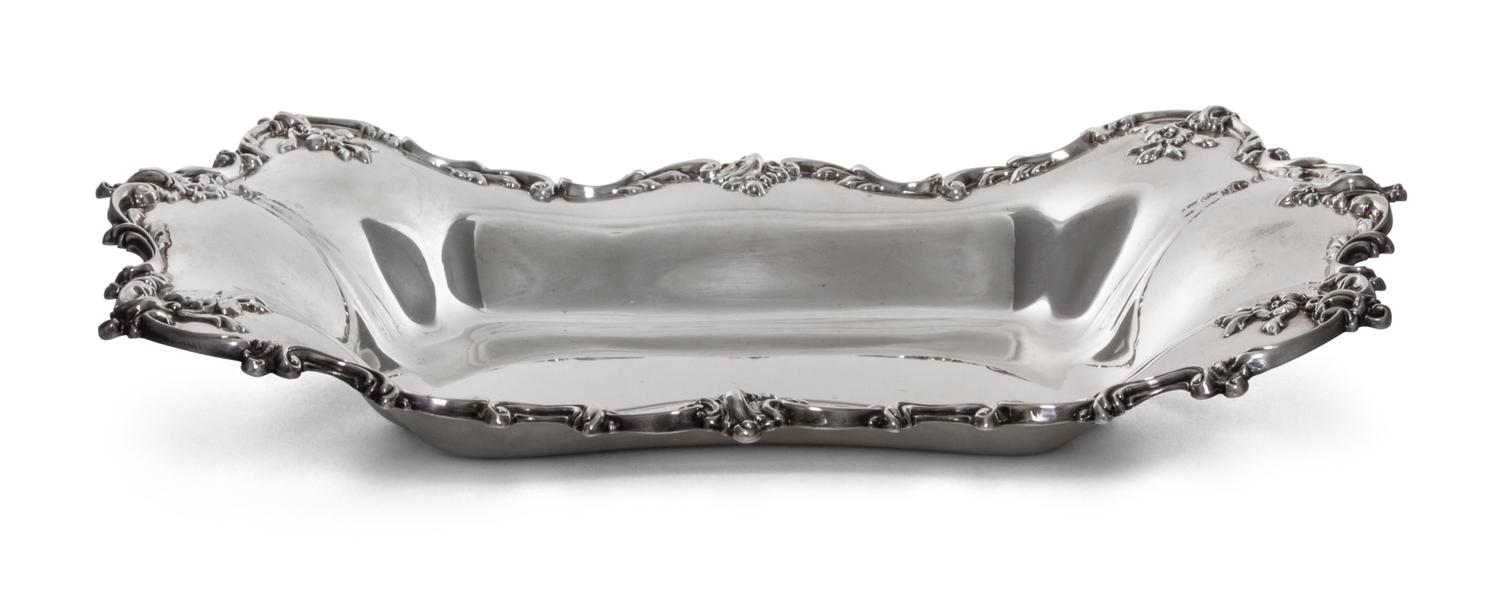 An American Silver Serving Bowl, Ferdinand Fuchs, New York, NY, Late 19th Century, of rectangular form with a cast foliate decorated bo