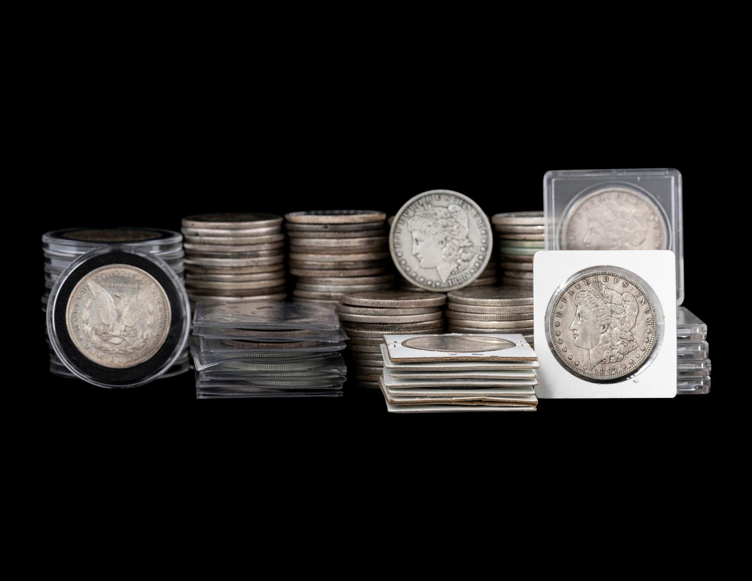 A Large Collection of Morgan $1 Coins