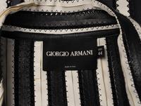 Giorgio Armani, Strip-Pieced Black & White Leather Jacket