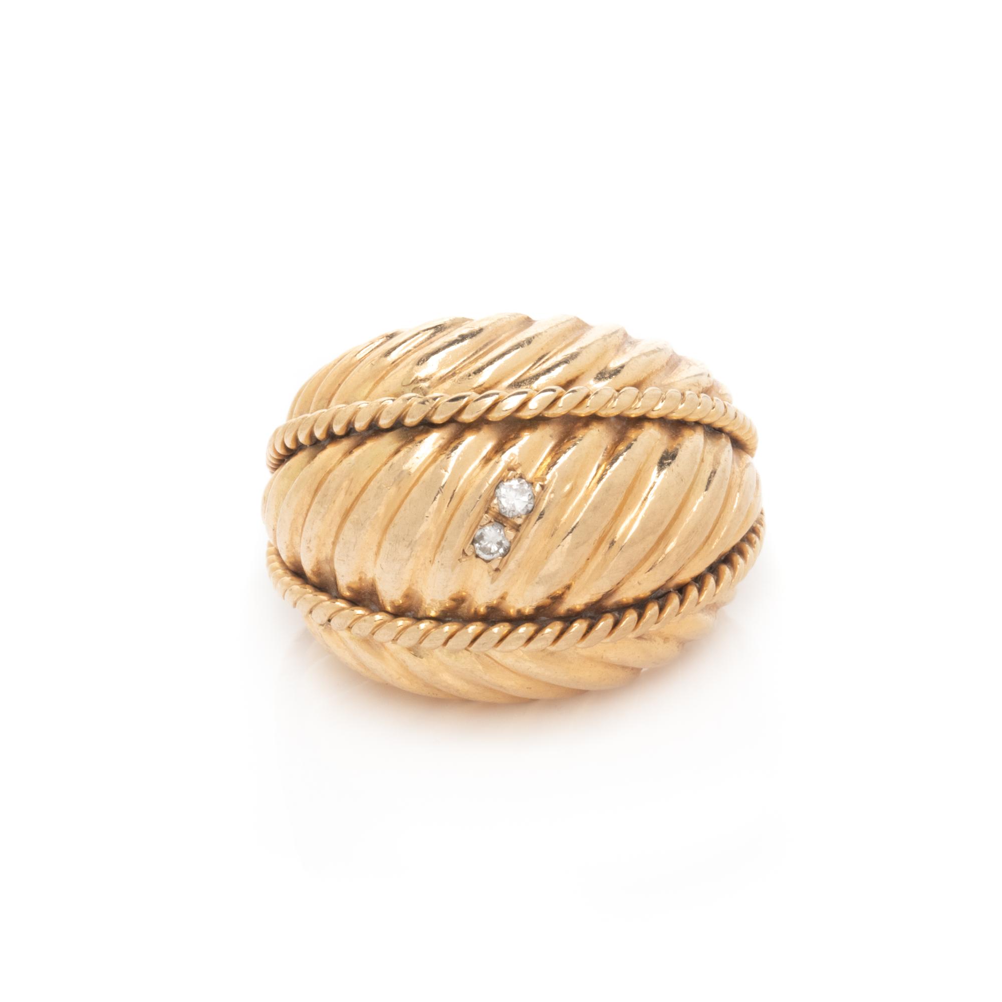 TIFFANY & CO., YELLOW GOLD AND DIAMOND BOMBE RING