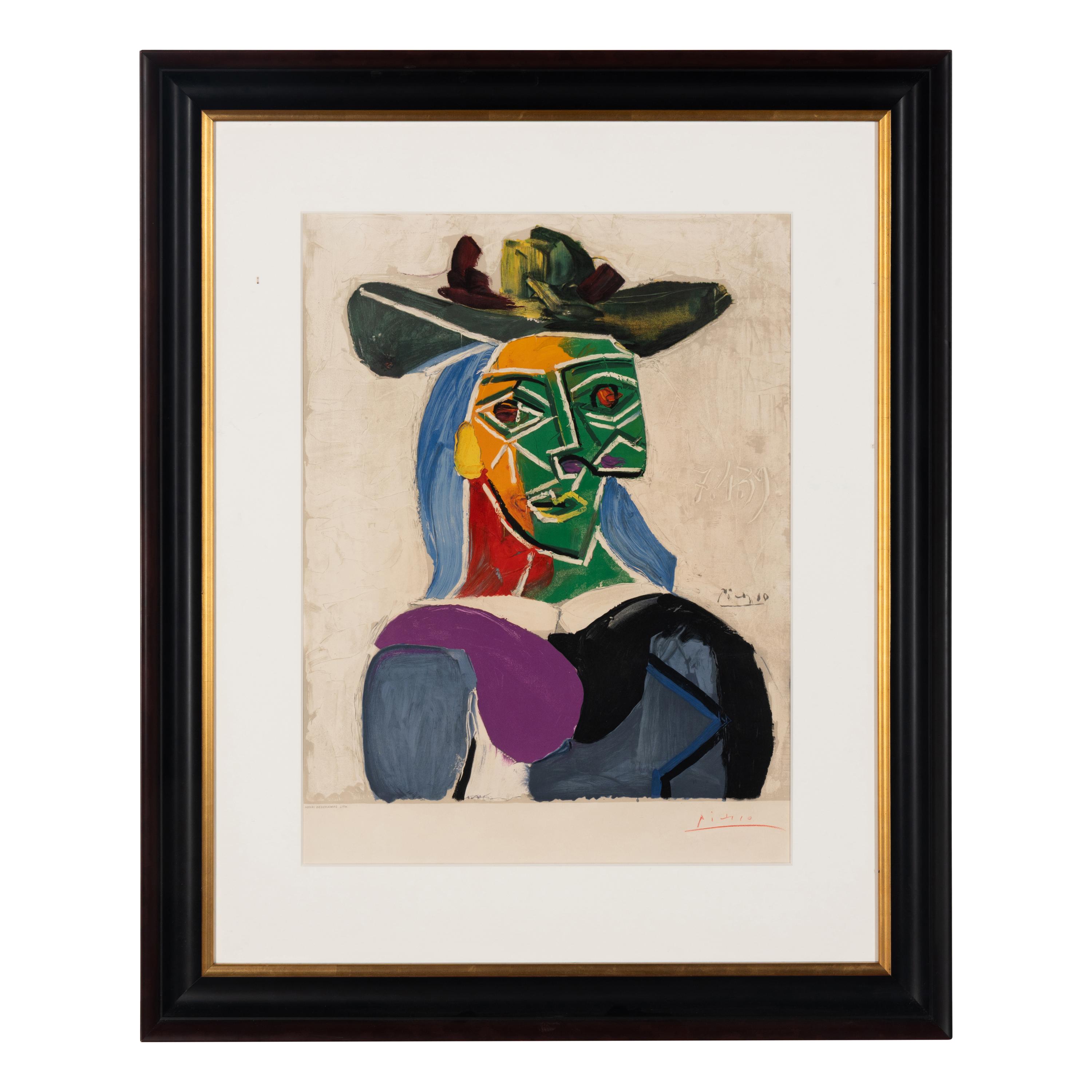 After Pablo Picasso (Spanish, 1881–1973) — Tête de Femme au Chapeau, 1956
