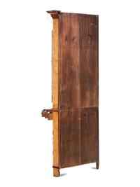 A Federal Style Tiger Maple Corner Cupboard