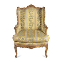 A Louis XV Style Giltwood Bergère