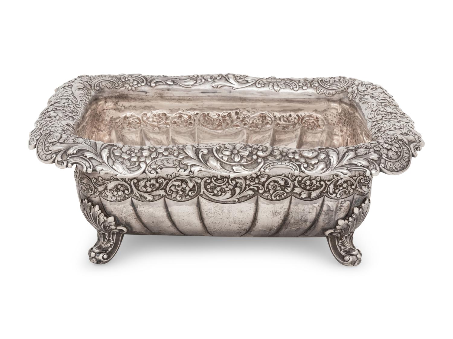 An American Silver Footed Basin