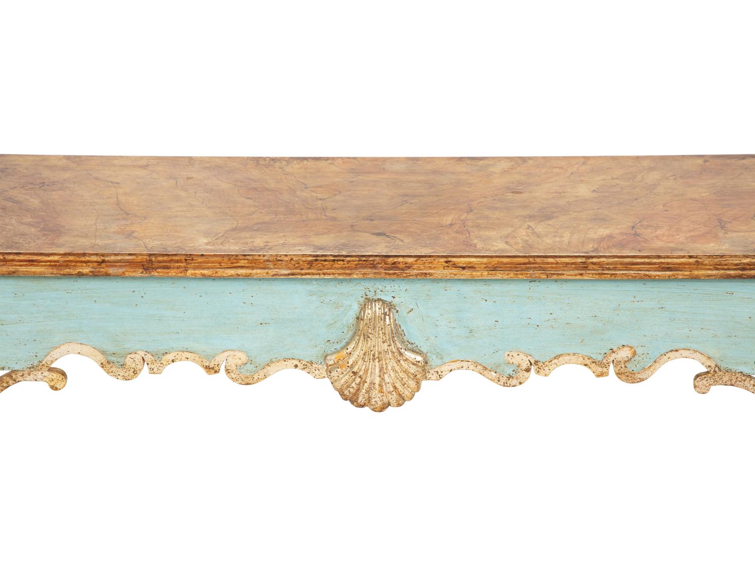 A Georgian Style Faux Marble-Painted Console Table