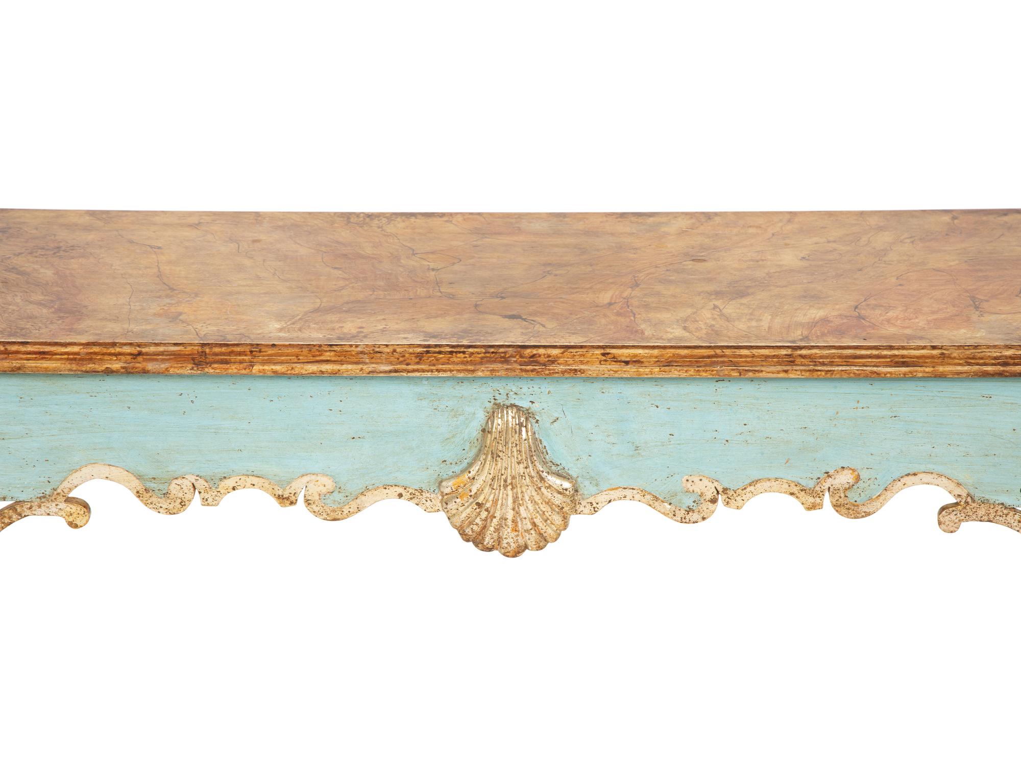 A Georgian Style Faux Marble-Painted Console Table