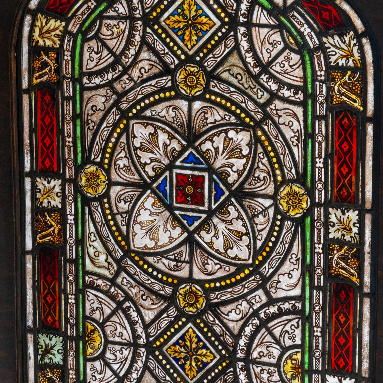 Framed window with Gothic arch
