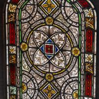 Framed window with Gothic arch