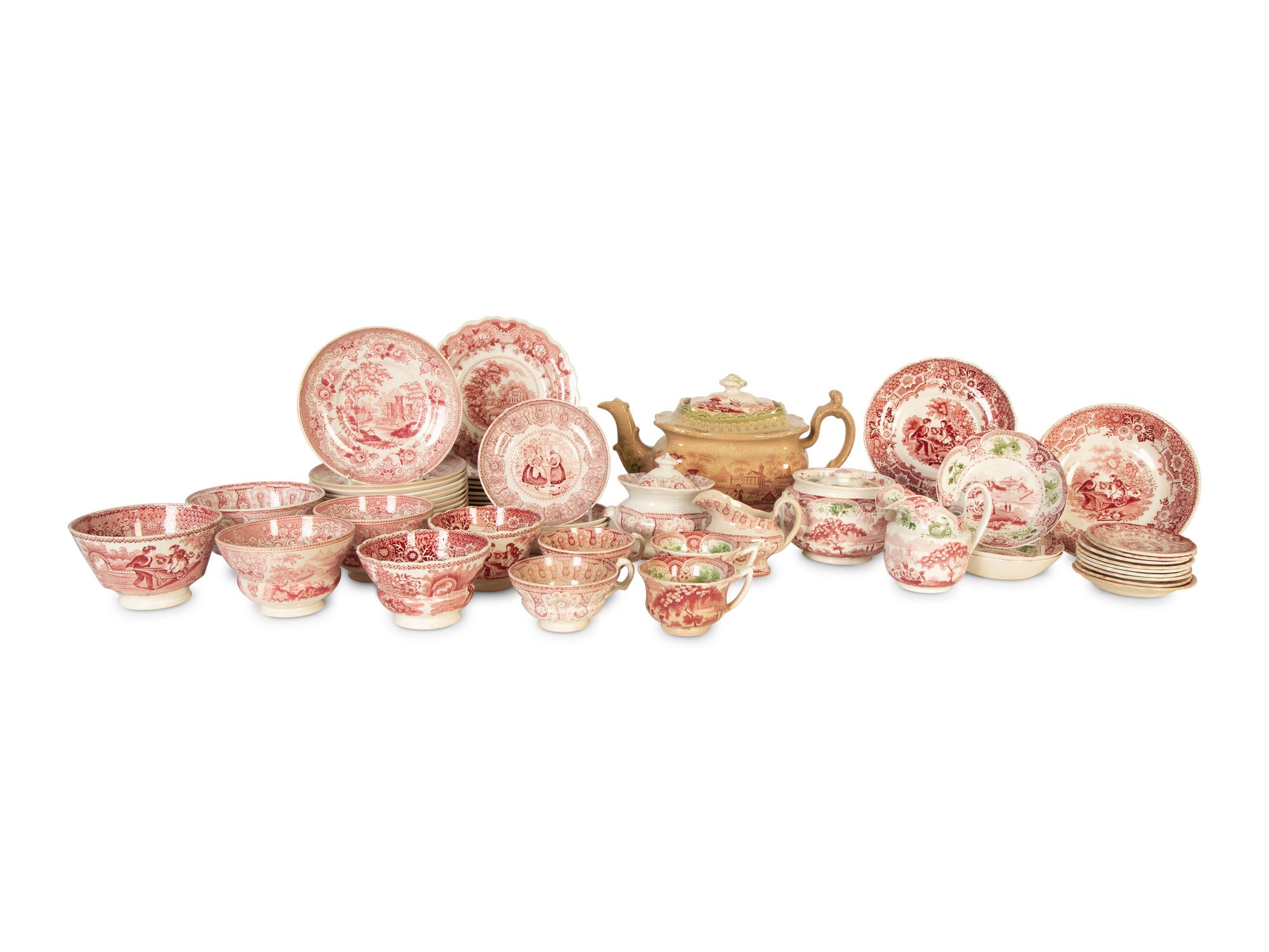 A Collection of English Transferware Tea and Dinner Articles