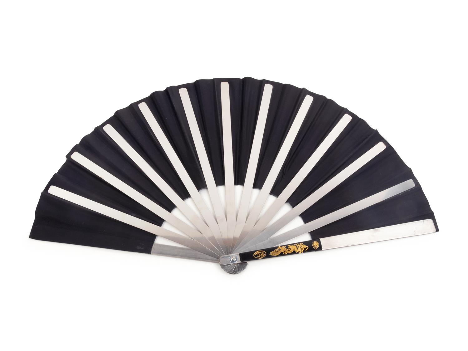 A Leather Purse and A Fabric Fan