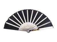 A Leather Purse and A Fabric Fan