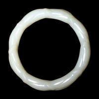 A Pale Celadon Jade 'Bamboo' Bangle