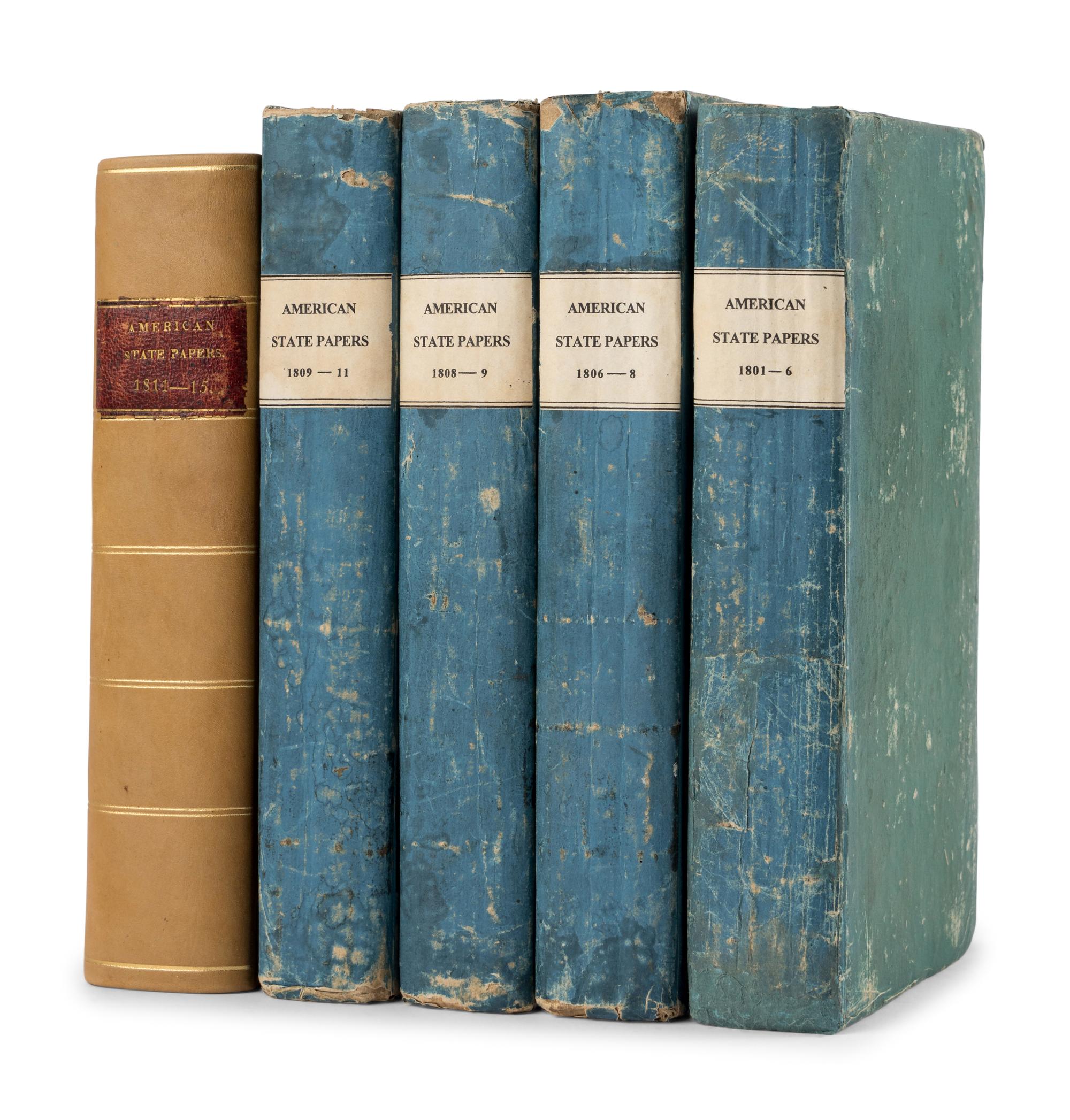 [STATE PAPERS]. State Papers and Publick Documents of the United States from the Accession of Thomas Jefferson to the Presidency. Boston: T.B. Wait & Sons. 1814-1815.