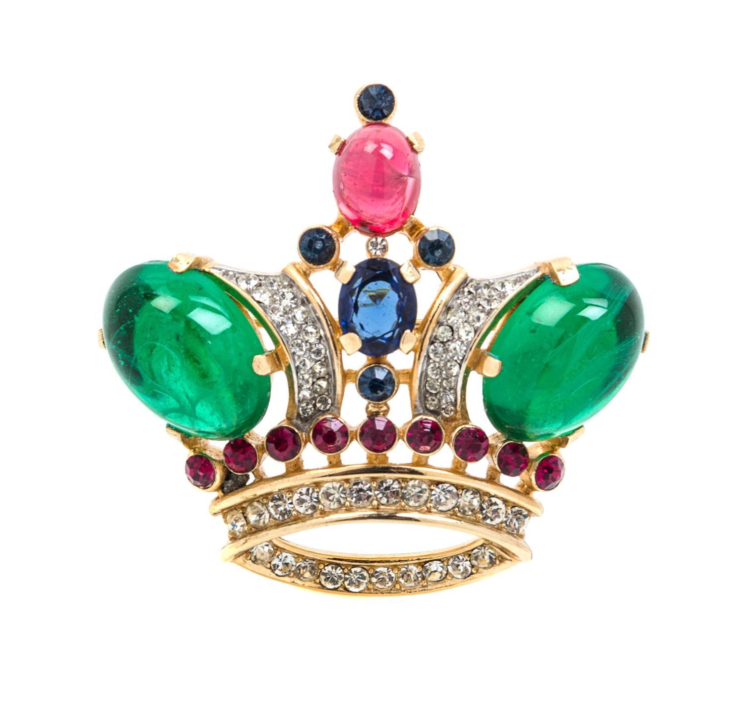 A Trifari Cabochon Brooch.