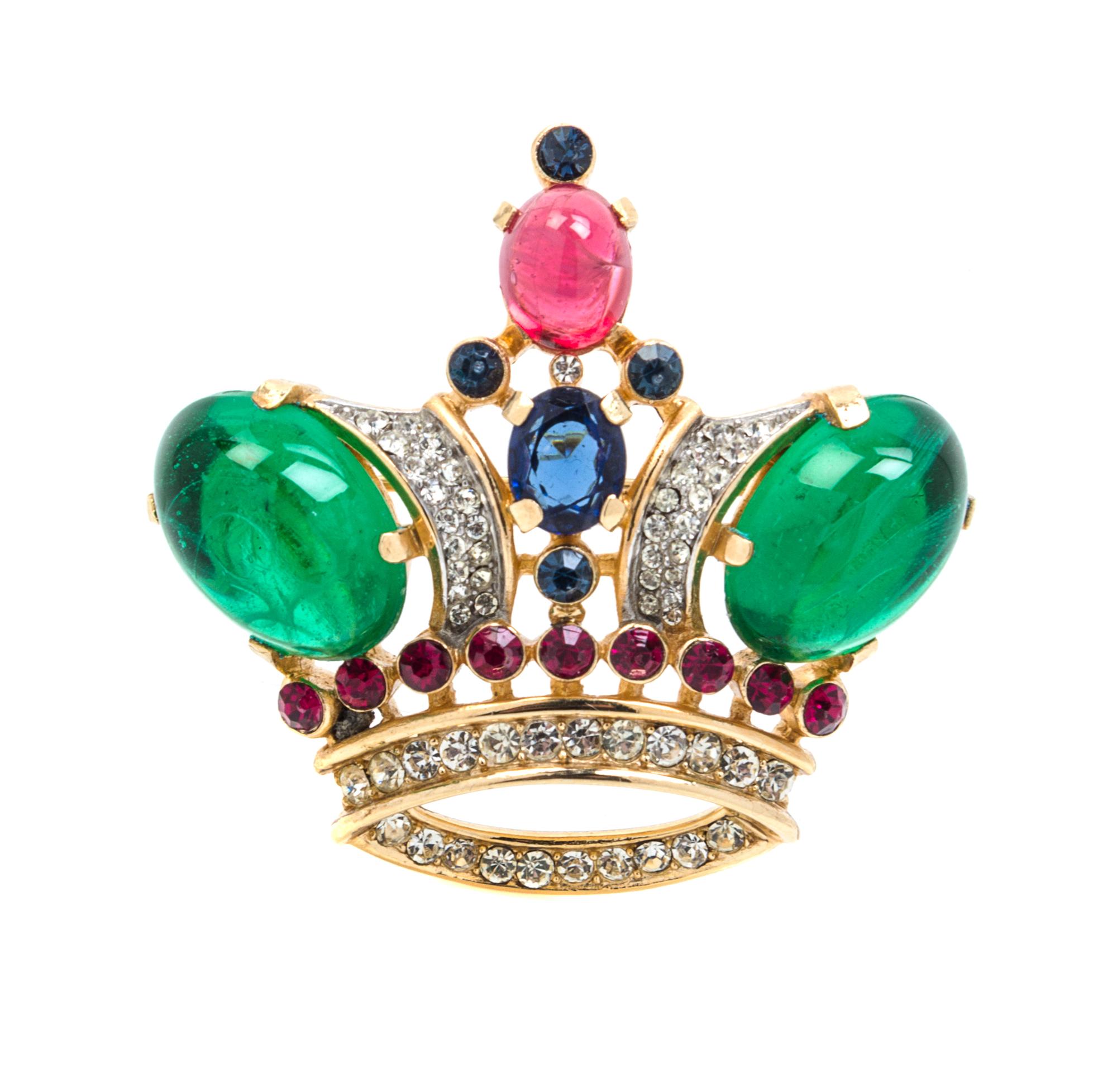 A Trifari Cabochon Brooch.