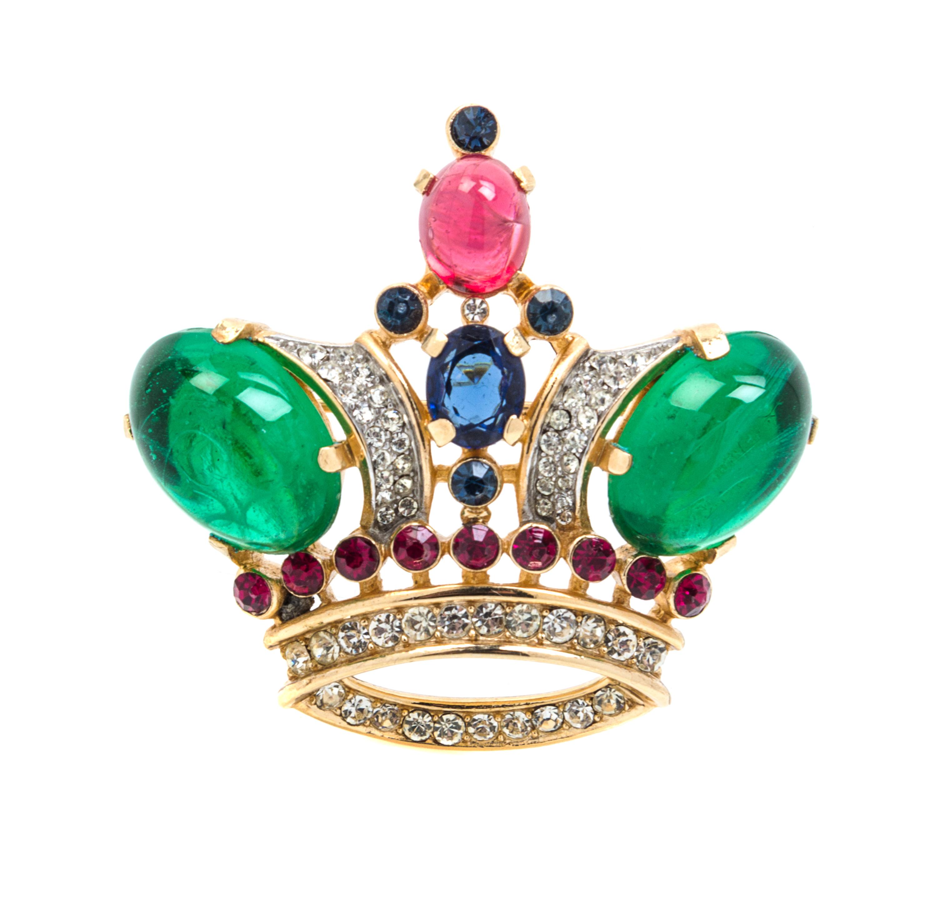 A Trifari Cabochon Brooch.
