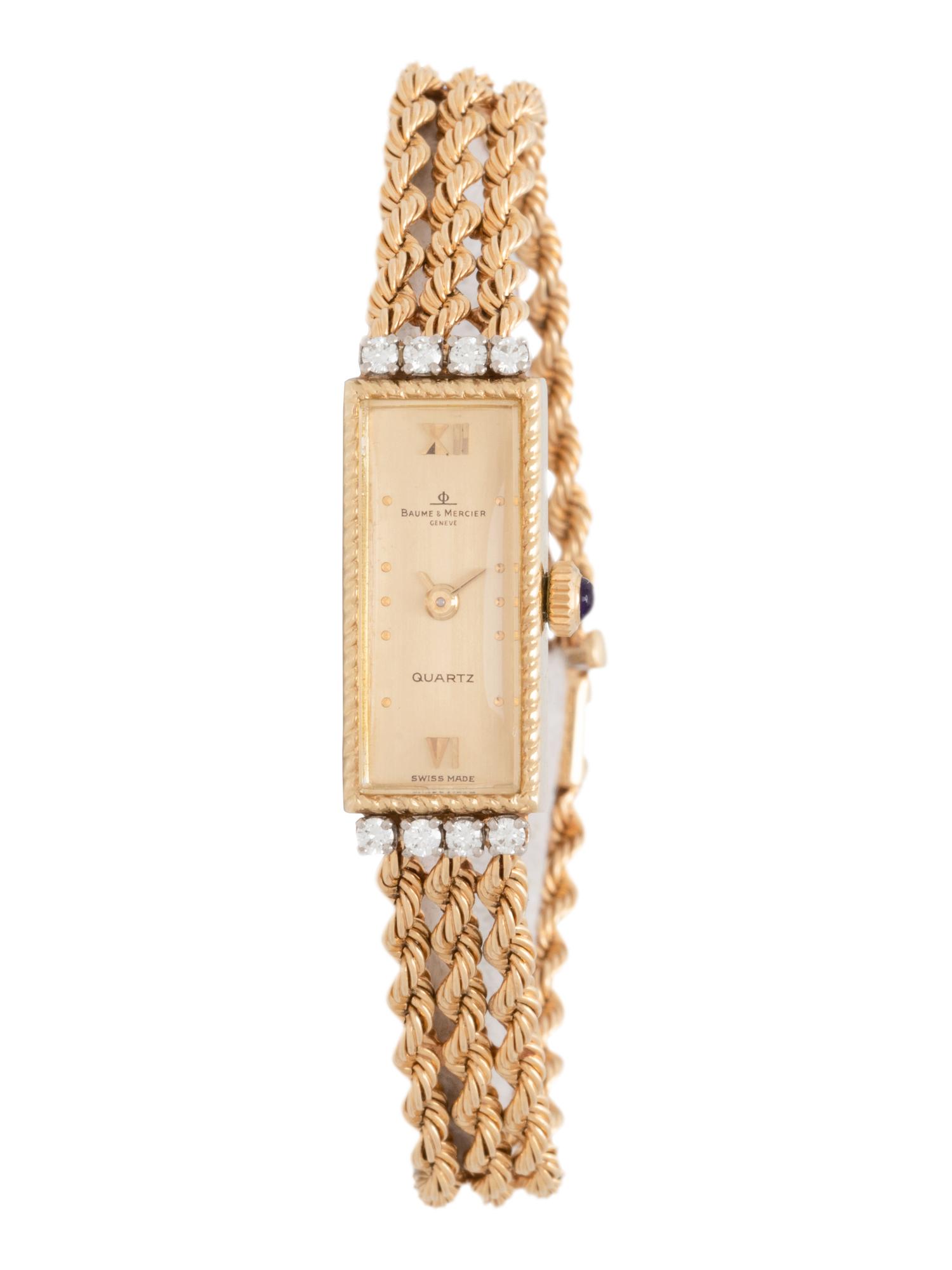 BAUME & MERCIER, 14K YELLOW GOLD AND DIAMOND WRISTWATCH