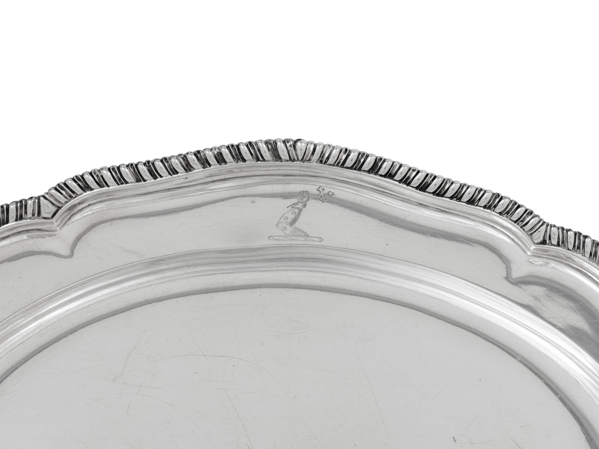 Four English Engraved Silver Lozenge Form Vegetable Dishes