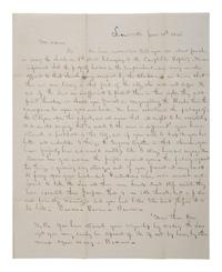 [RELIGION -- RACISM]. Autograph letter signed ("More than One"), to Rev. Henry ADAMS. Louisville, KY, 10 June 1843. Threatening letter to Black reverend and founder of Fifth Street Baptist Church.