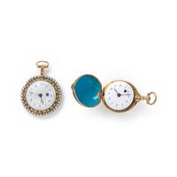 COLLECTION OF YELLOW GOLD AND ENAMEL POCKET WATCHES