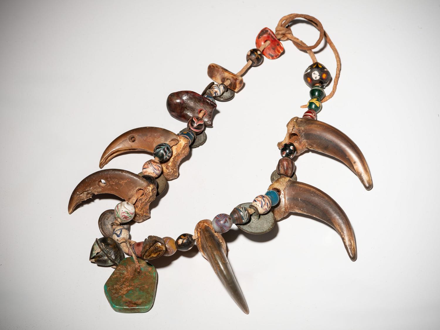 Plains Bear Claw Necklace, with Trade Beads